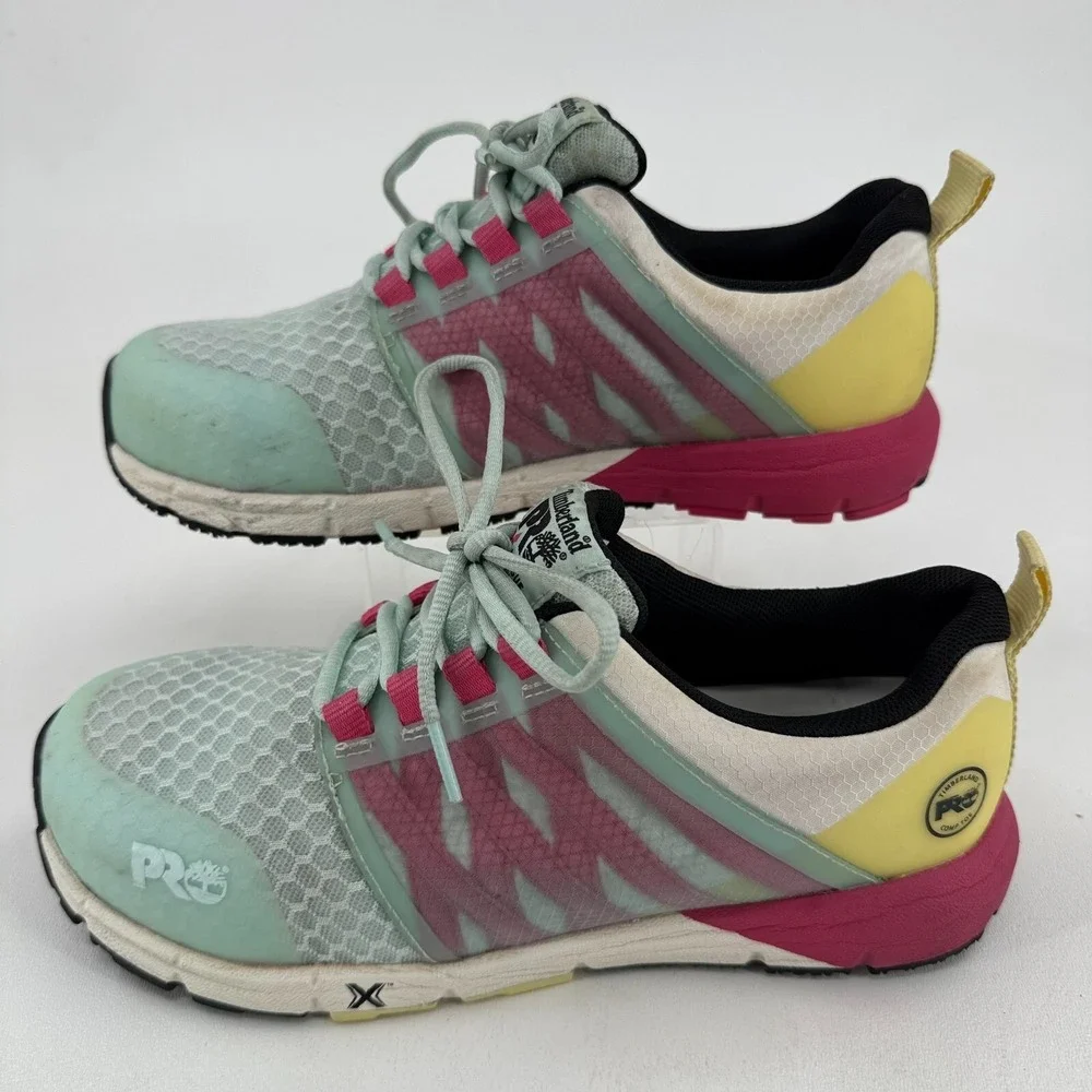 Timberland Pro Work Shoes Day One Radius WOMENS Multicolor Lace Up Comp Toe 8.5